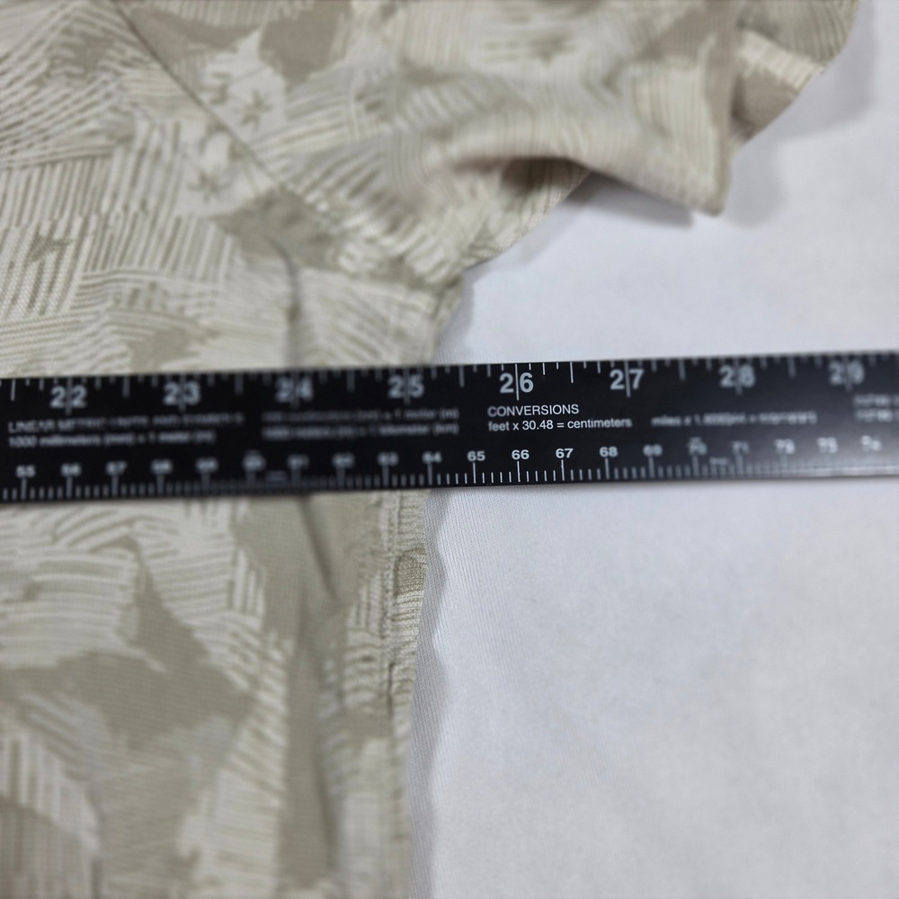 J. Ferrar Mens XL Washable Silk Button‎ Down Shirt Tan Beige Tropical Leaf Print - Picture 7 of 7